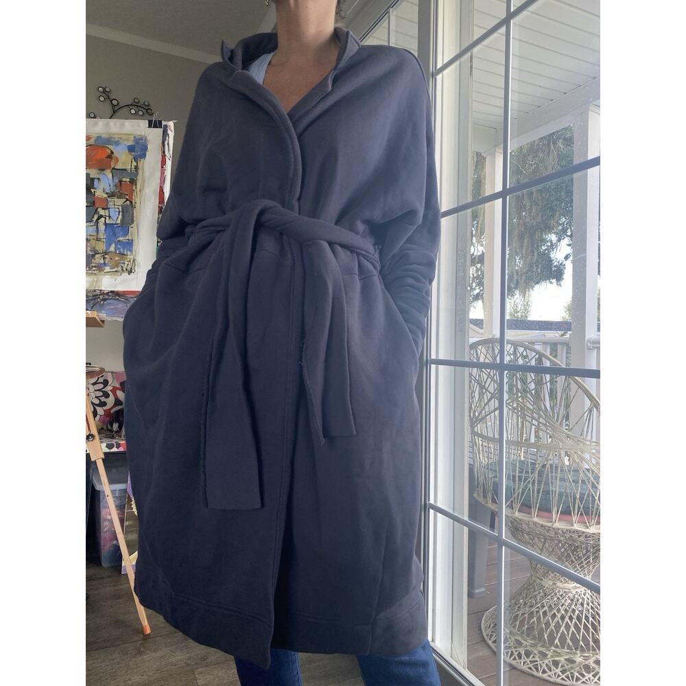 Free People Grey Liner Coat Cotton Blend M/L